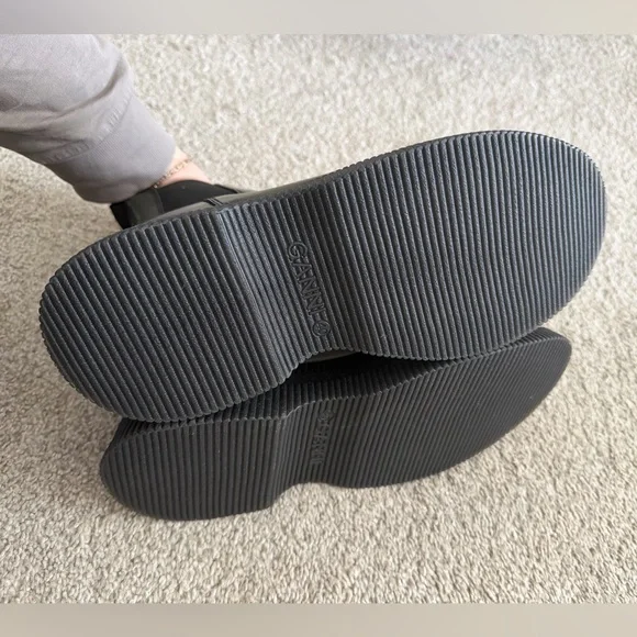 NWOB GANNI - Creepers Leather Chelsea Boots - Kalamata Olive Green - EU 40/US 10 - Picture 10 of 16